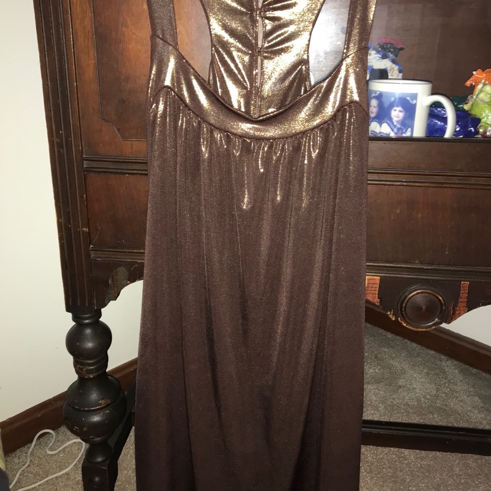 metallic going out dress